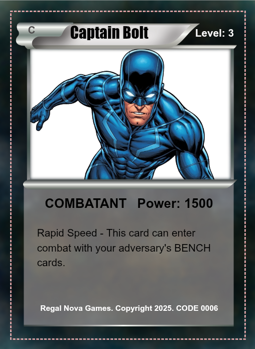 Captain Bolt Trading Card